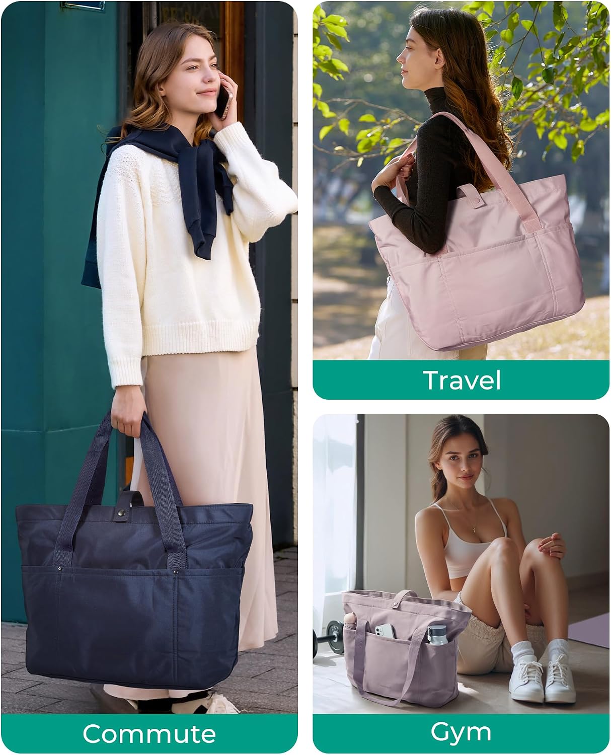 Detalle 2 de bagsmart Large Foldable Tote Bag for Women
