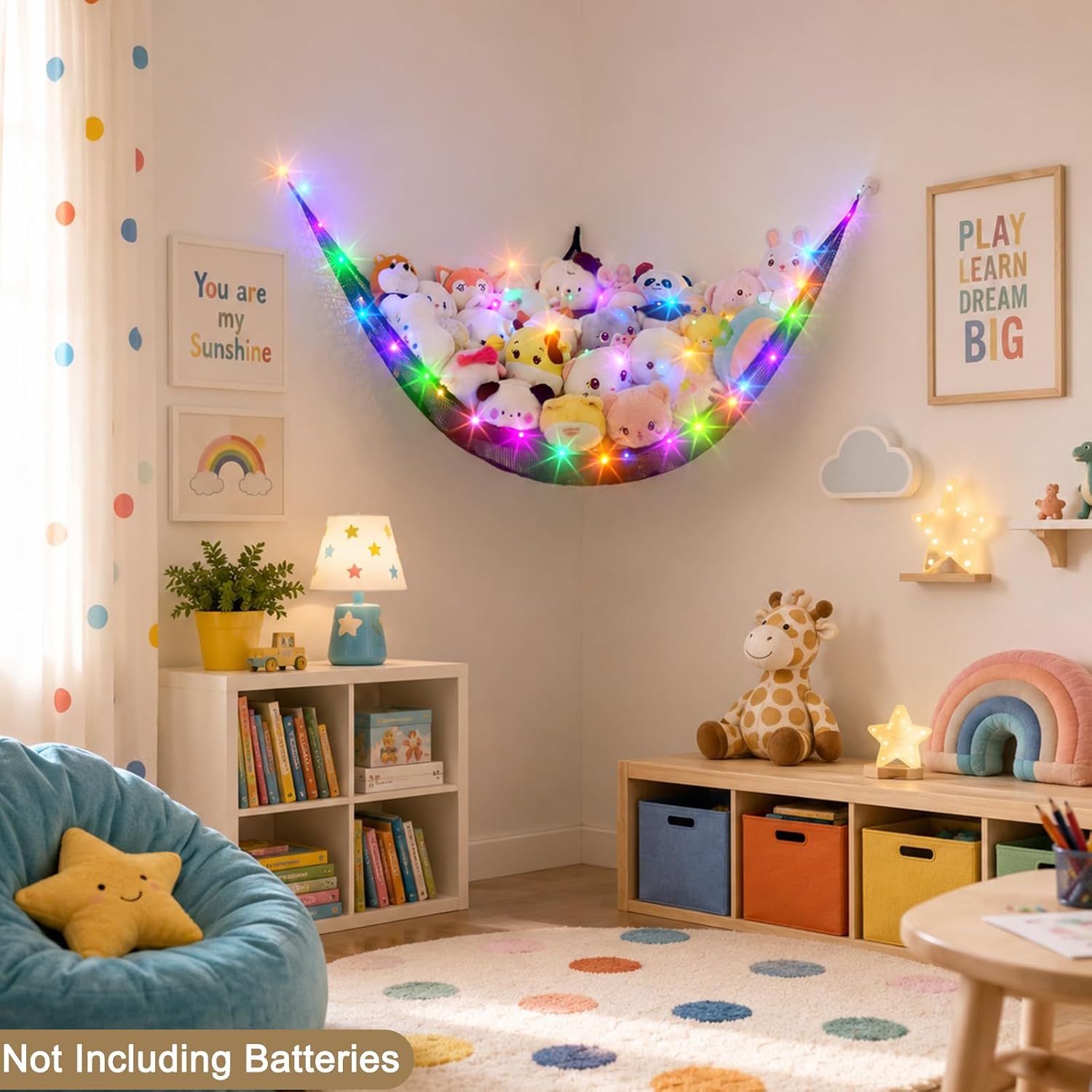 Detalle 2 de Unicorn Castle MRNO664369-FBA Stuffed Animal Hammock with LED Light