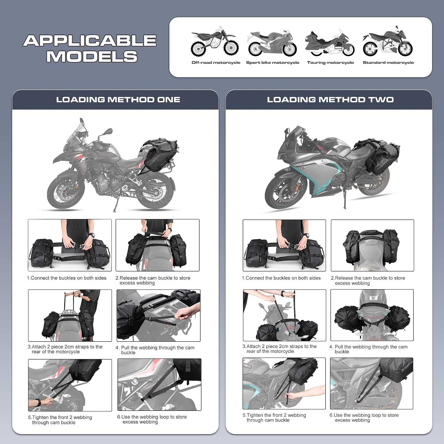 Thumbnail 2 de Rhinowalk Motorcycle Saddle Bags 28L