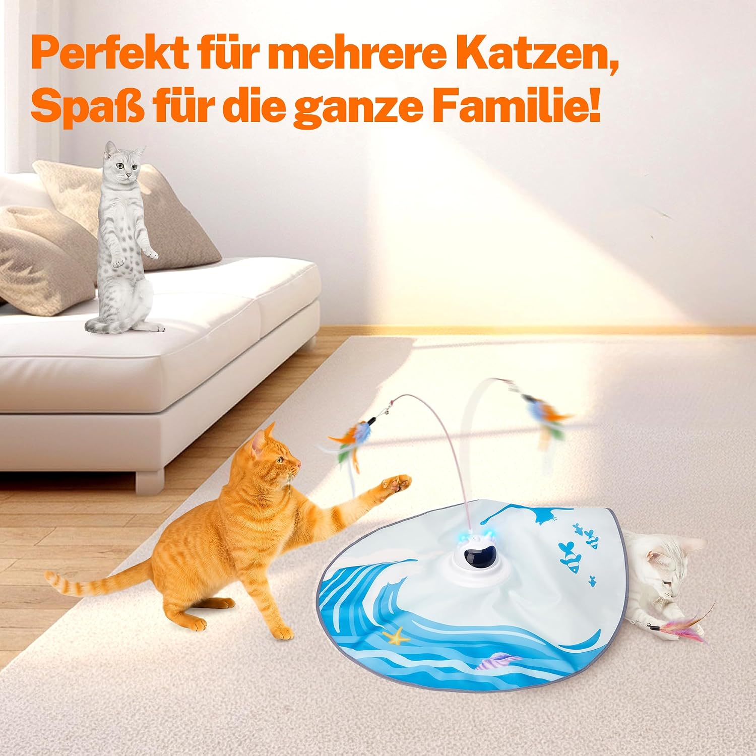 Thumbnail 4 de Toozey Interaktives Katzenspielzeug 3 Federn đŸ