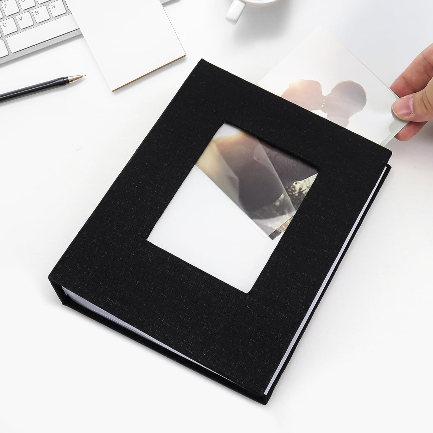 Thumbnail 2 de Vienrose Small Photo Album (4x6) 2-Pack for 100 Photos – Linen Cover, Black