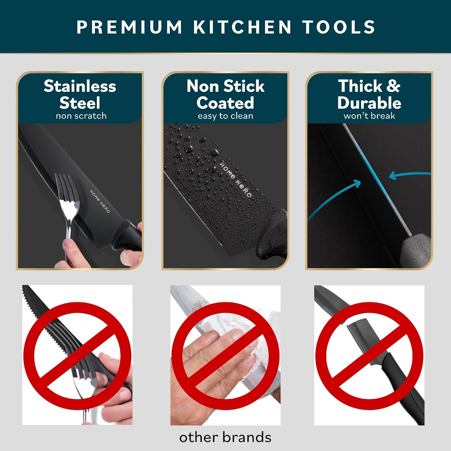 Detalle 1 de Home Hero kitchen knife set, 7-piece