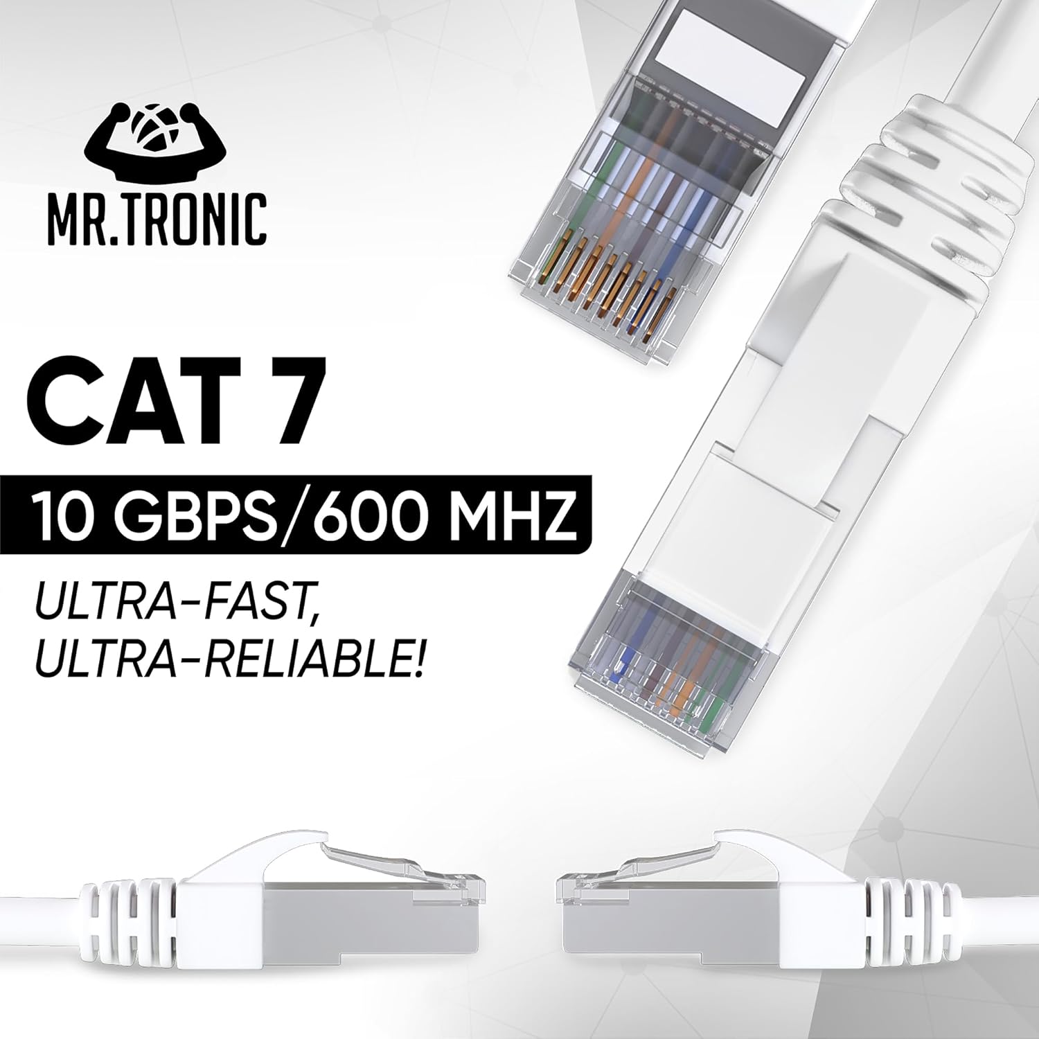 Thumbnail 2 de Mr. Tronic Patch Cable Cat 7 Ethernet 20m (SFTP) with RJ45 ends, White