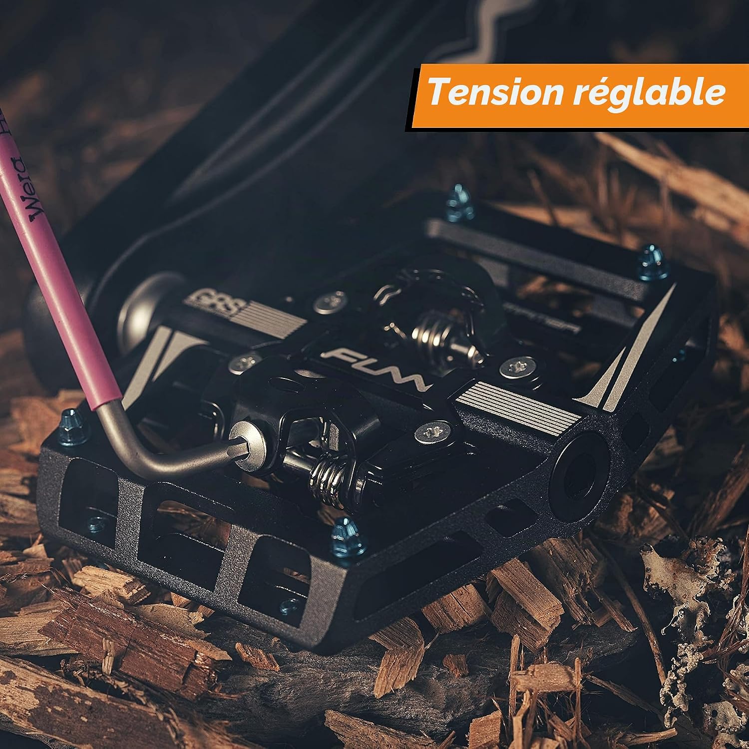 Detalle de Funn Mamba S : Pédales VTT Clipless à Clip Simple Face, compatibles SPD – Axe CrMo 9/16