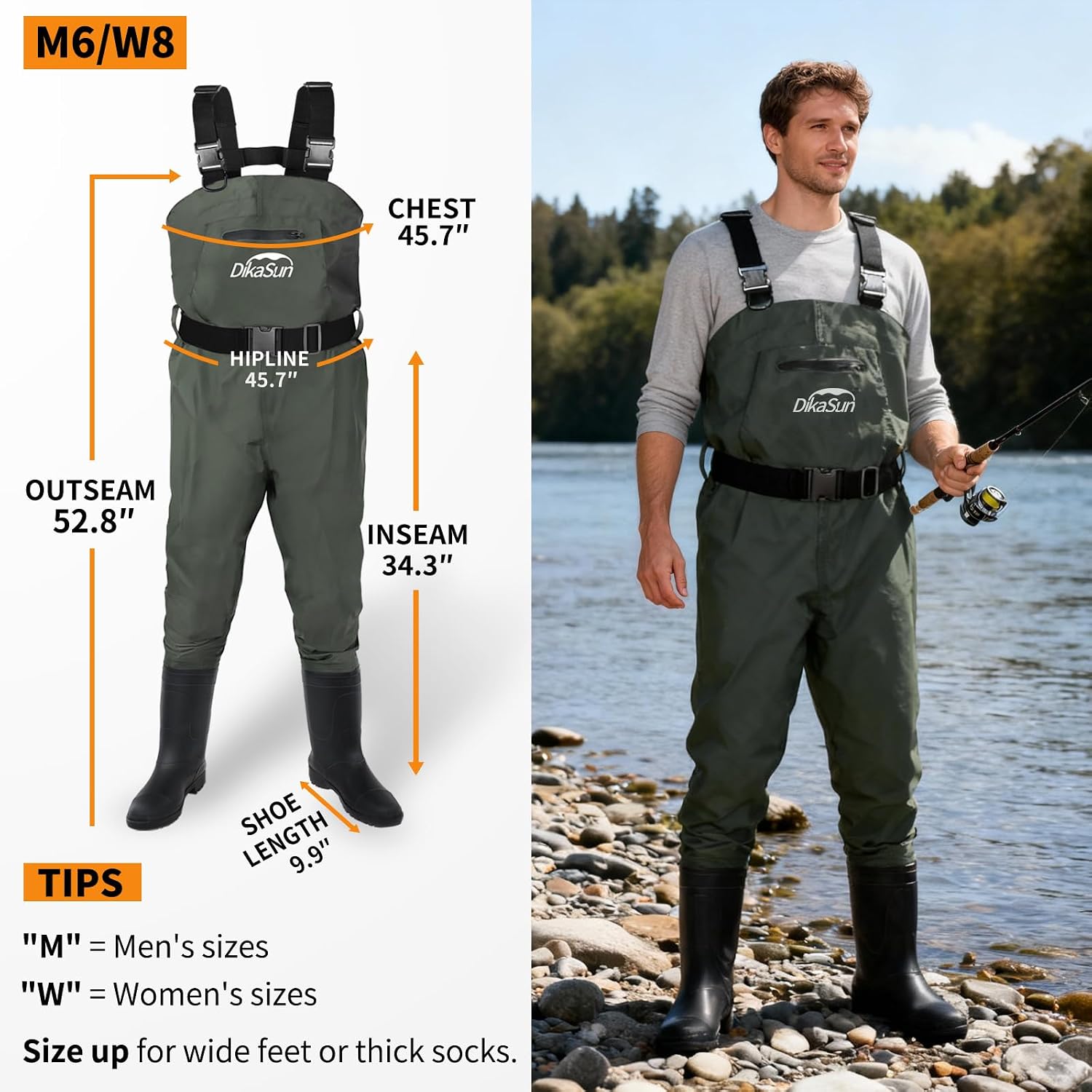 Detalle de DikaSun Fishing Waders in 210D Nylon/PVC