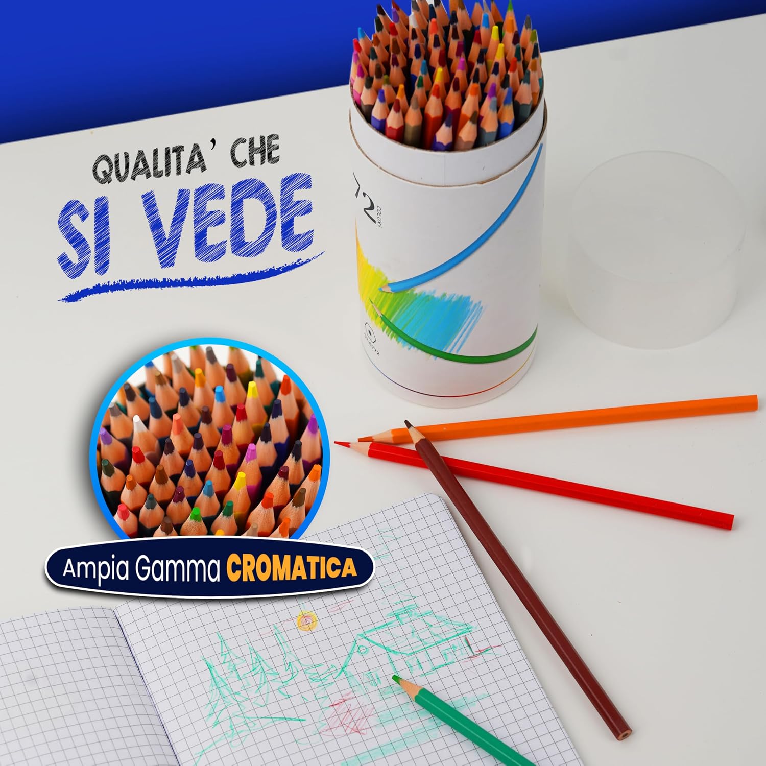 Detalle 2 de Matite Colorate Professionali set 72 Colori 3 mm