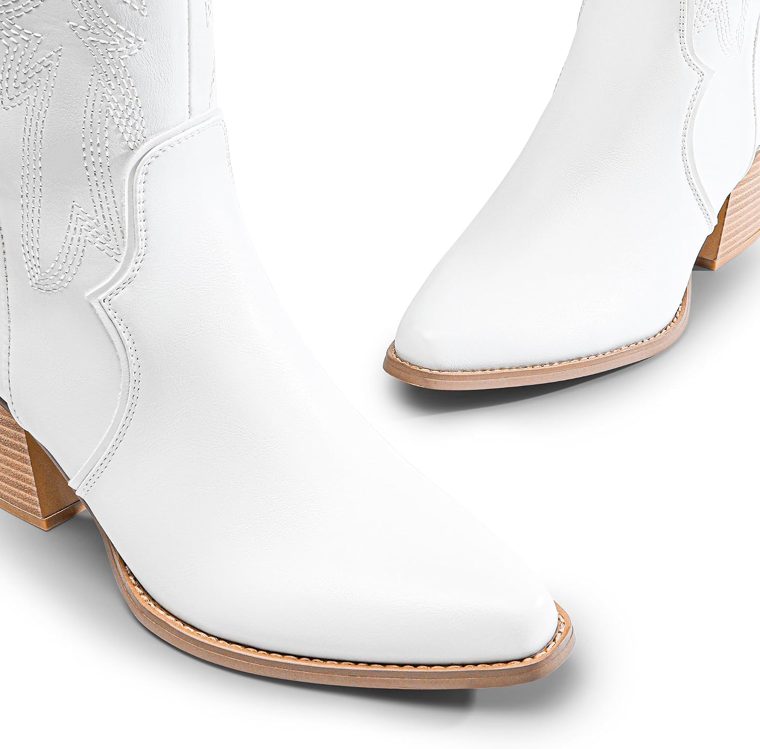 Thumbnail 4 de DREAM PAIRS Women's Cowboy Boots Wide Calf with Zipper, 3-Inch Block Heel, Pointed Toe, Embroidered Western Knee-High Boots