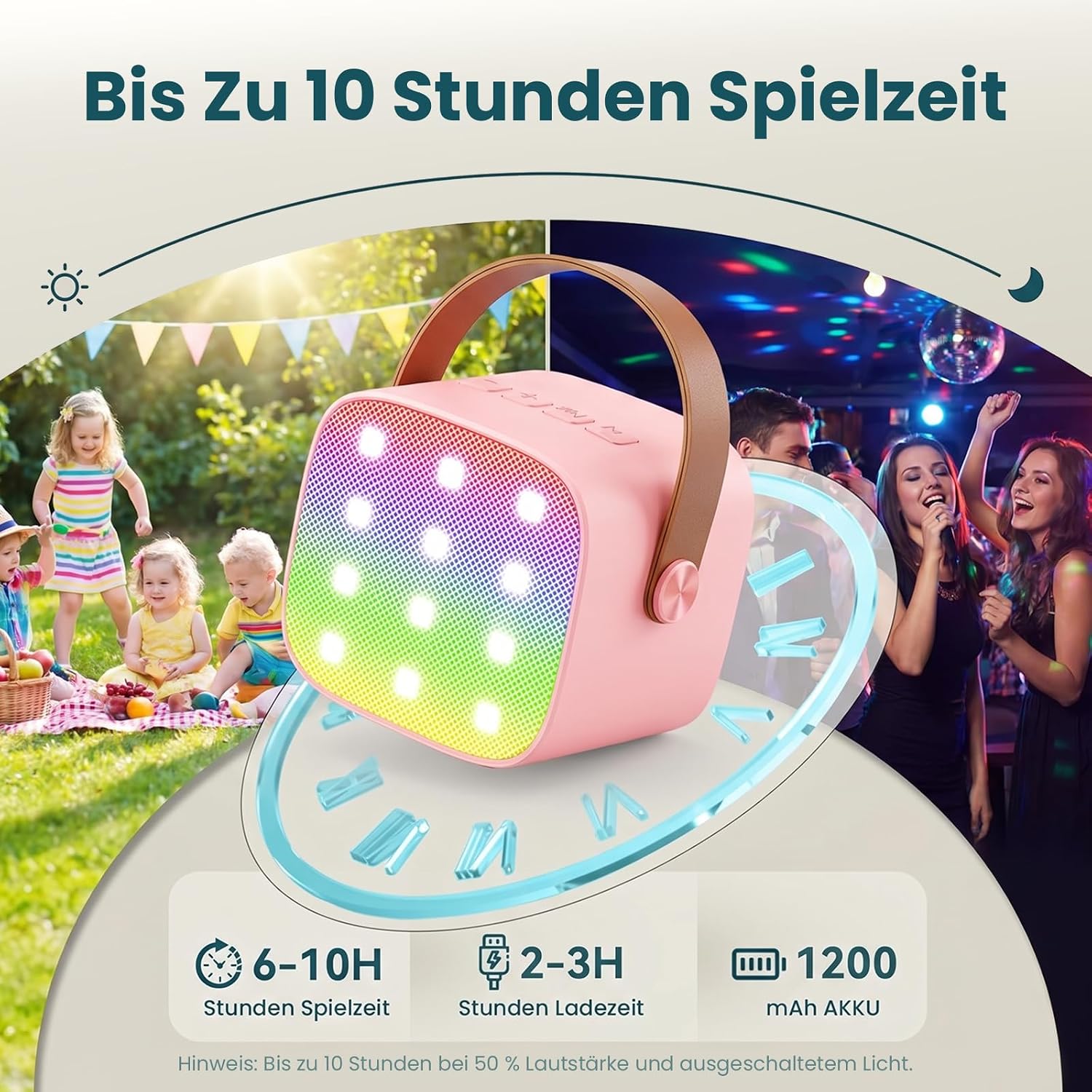 Thumbnail 3 de Premiumversion Mini Karaoke Maschine mit 2 Mikrofonen 🎤