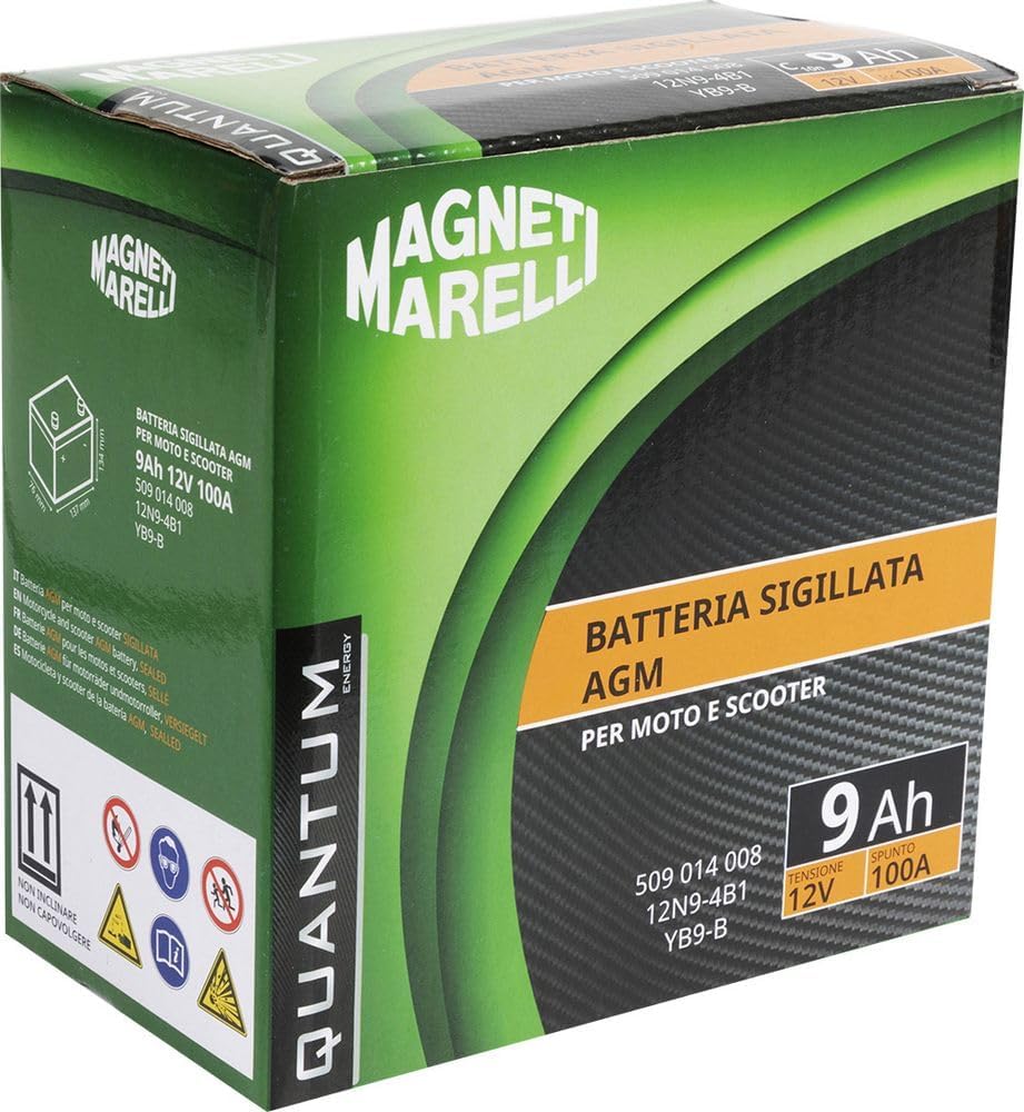Thumbnail 6 de Quantum Energy Magneti Marelli batteria moto e scooter AGM 9AH 12V 100A polo positivo sinistro
