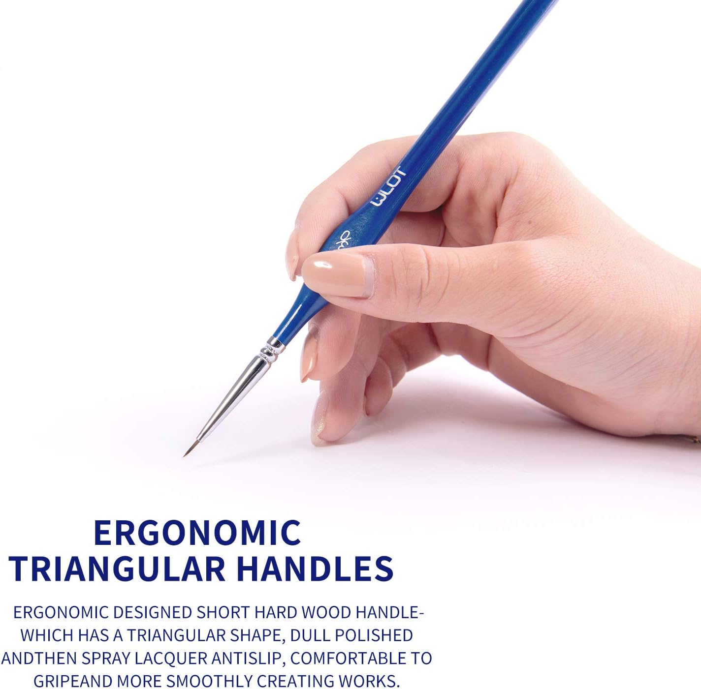 Detalle 2 de Fine Detail Brushes with Triangular Handles: Precise Miniature Detailing (10-Piece Set)