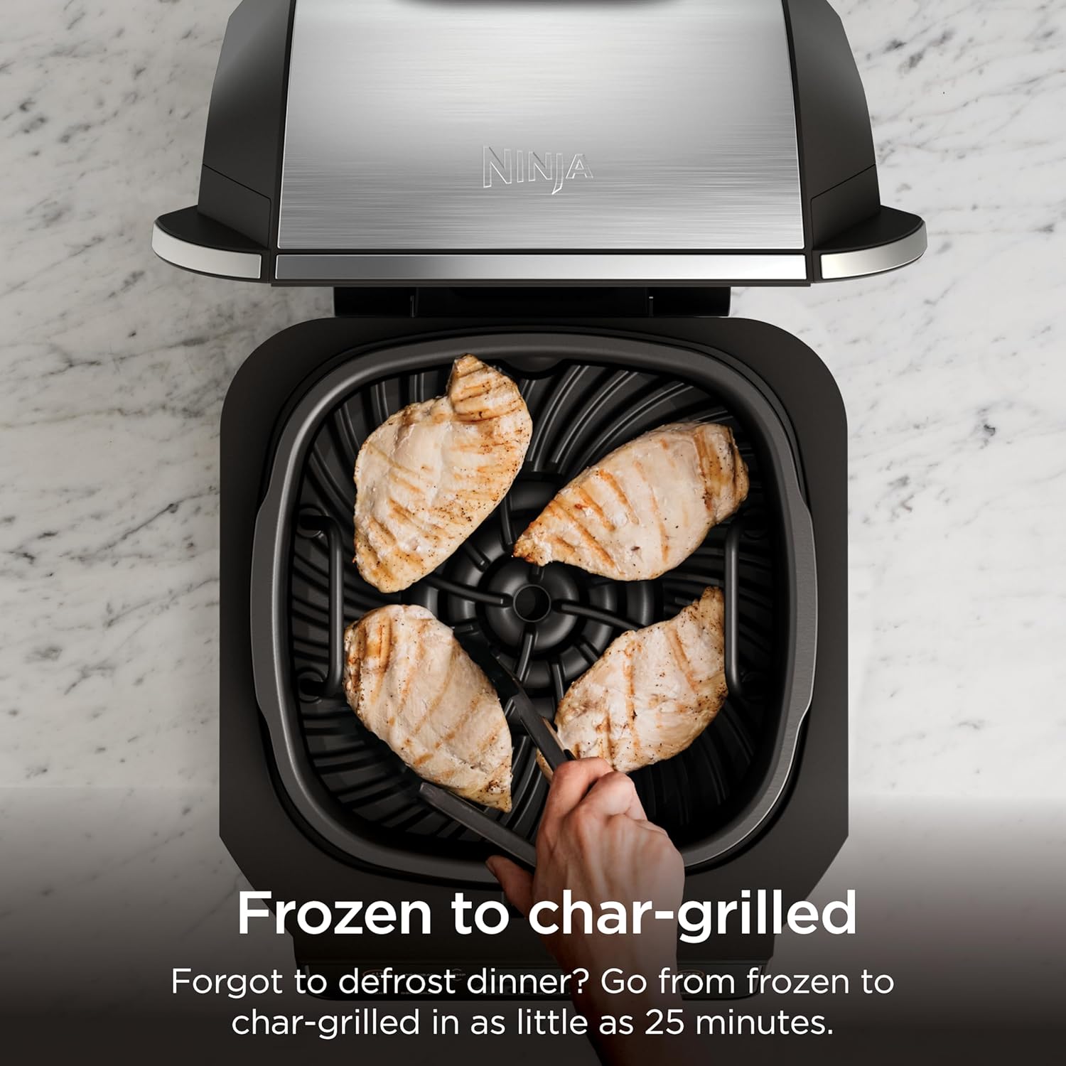 Detalle de Ninja EG201 Foodi 6-in-1 Indoor Grill (2nd Gen) with Air Fry, Roast, Bake, Broil & Dehydrate