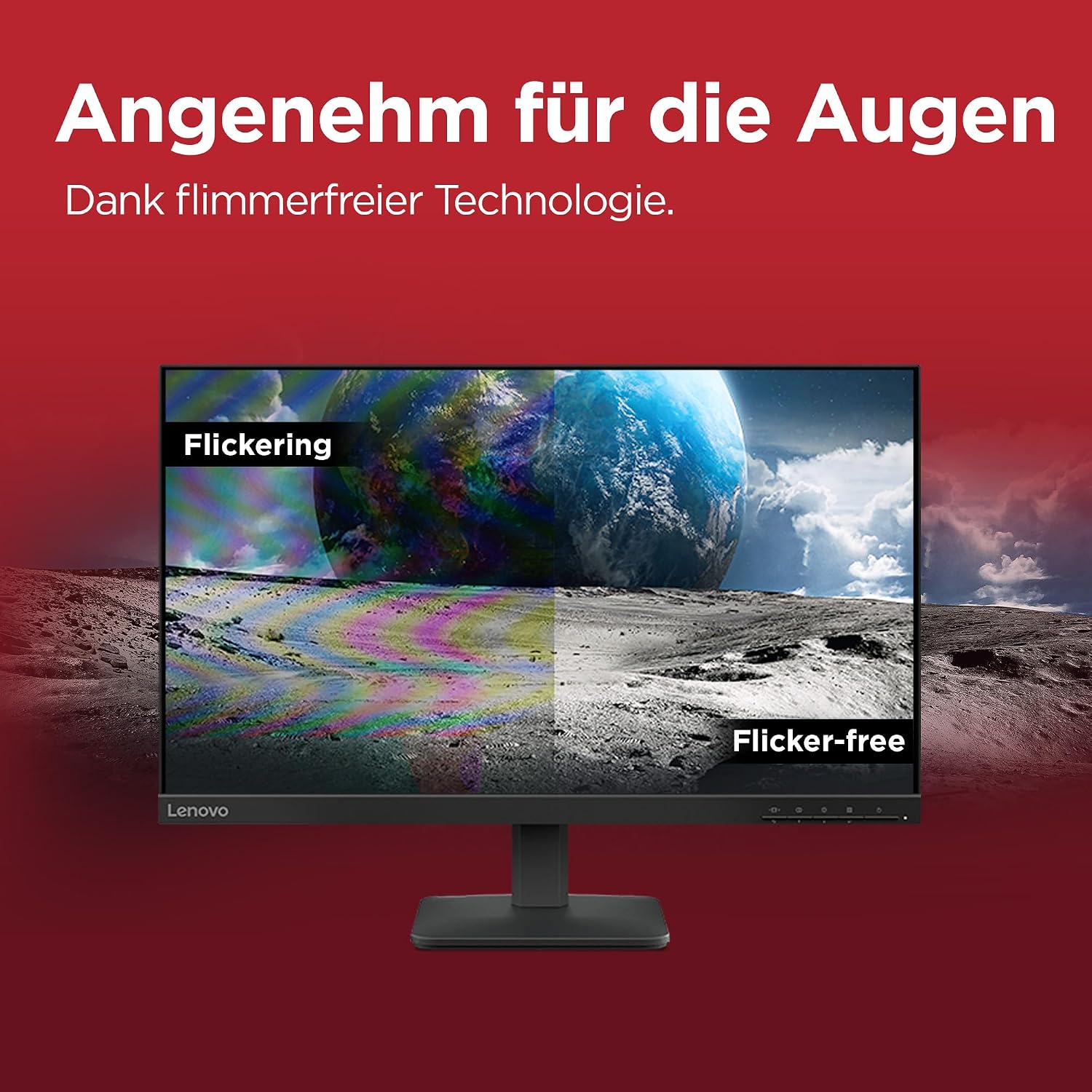 Detalle de Lenovo L24-4e: 23,8" Full HD IPS-Monitor mit flexibler Anschlussvielfalt