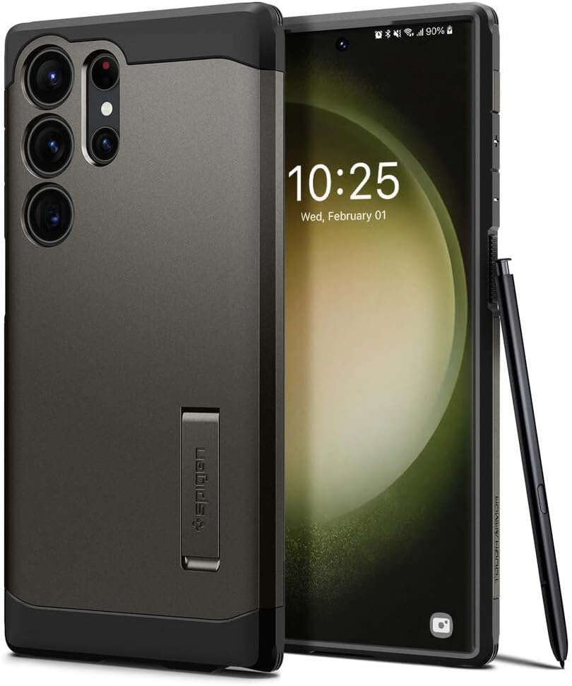 Detalle de Spigen Tough Armor Hülle für Galaxy S23 Ultra 5G – Gunmetal