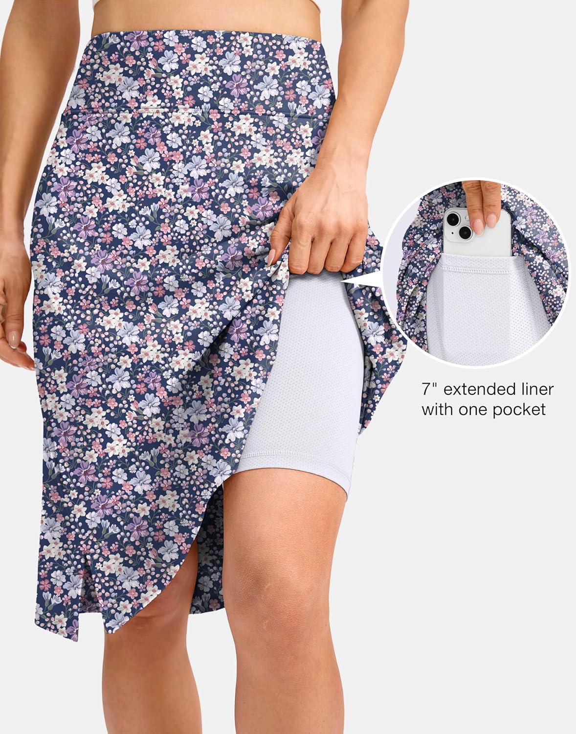 Thumbnail 4 de Viodia 25" Knee Length Long Skorts for Women with Pockets