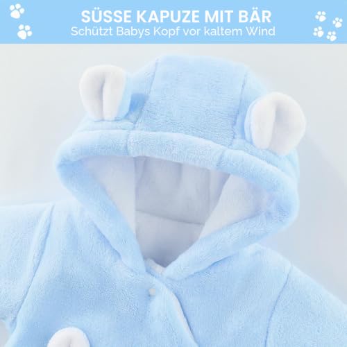 Detalle de WYTbaby Baby Overall Winter Schneeanzug – Flanell Wärmer für 0–3 Monate
