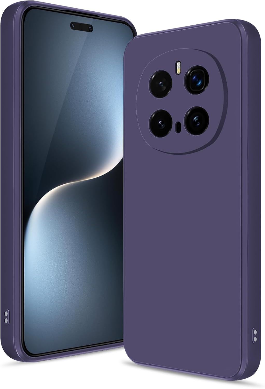 Detalle de Btstring Hülle für Honor Magic 7 Pro aus Silikon – Ganzkörper-Case mit weichem Mikrofaserfutter (lila)