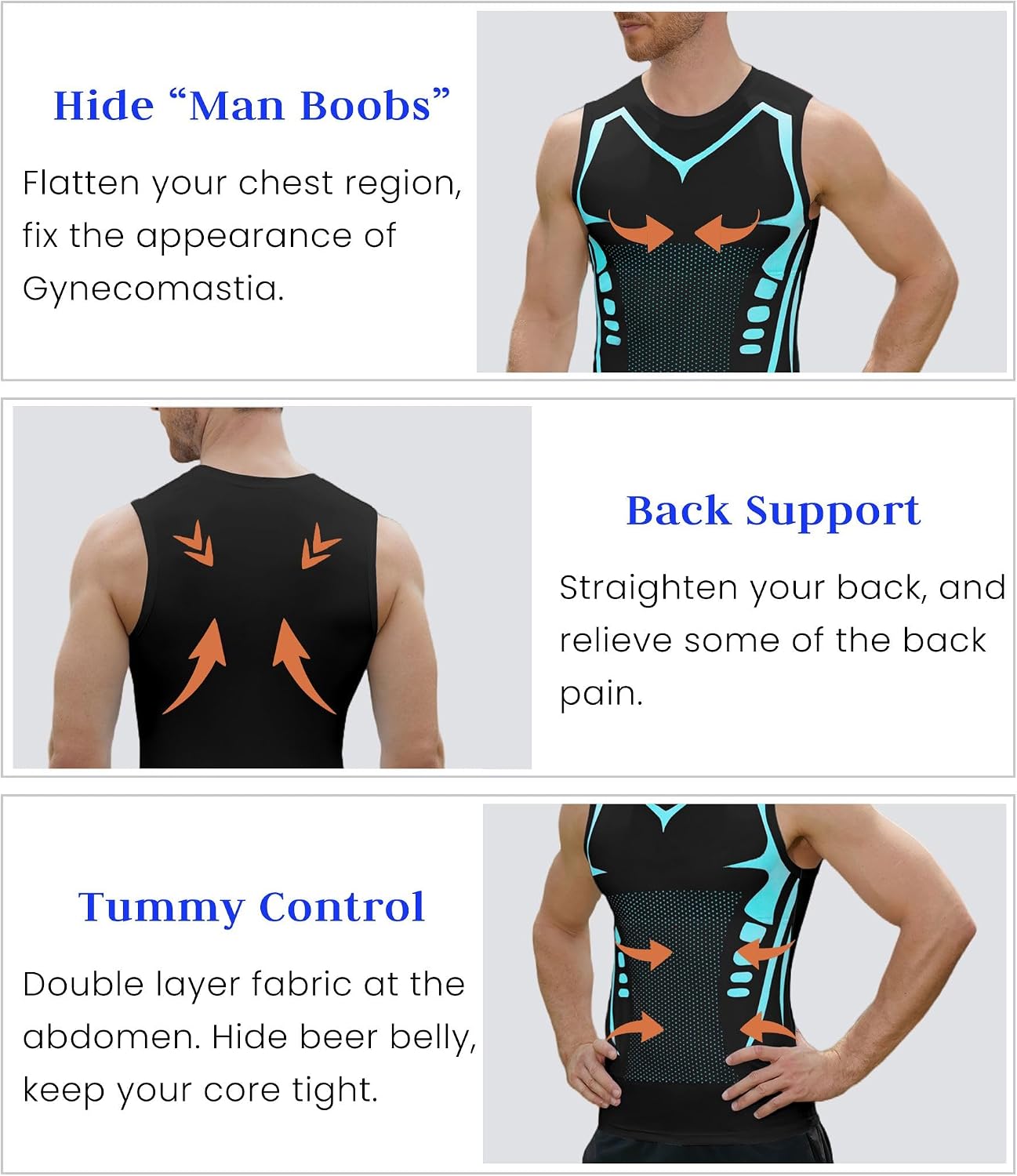 Thumbnail 2 de XINGCOOL Men's Compression Tank Top, Crewneck Nylon-Spandex Shapewear