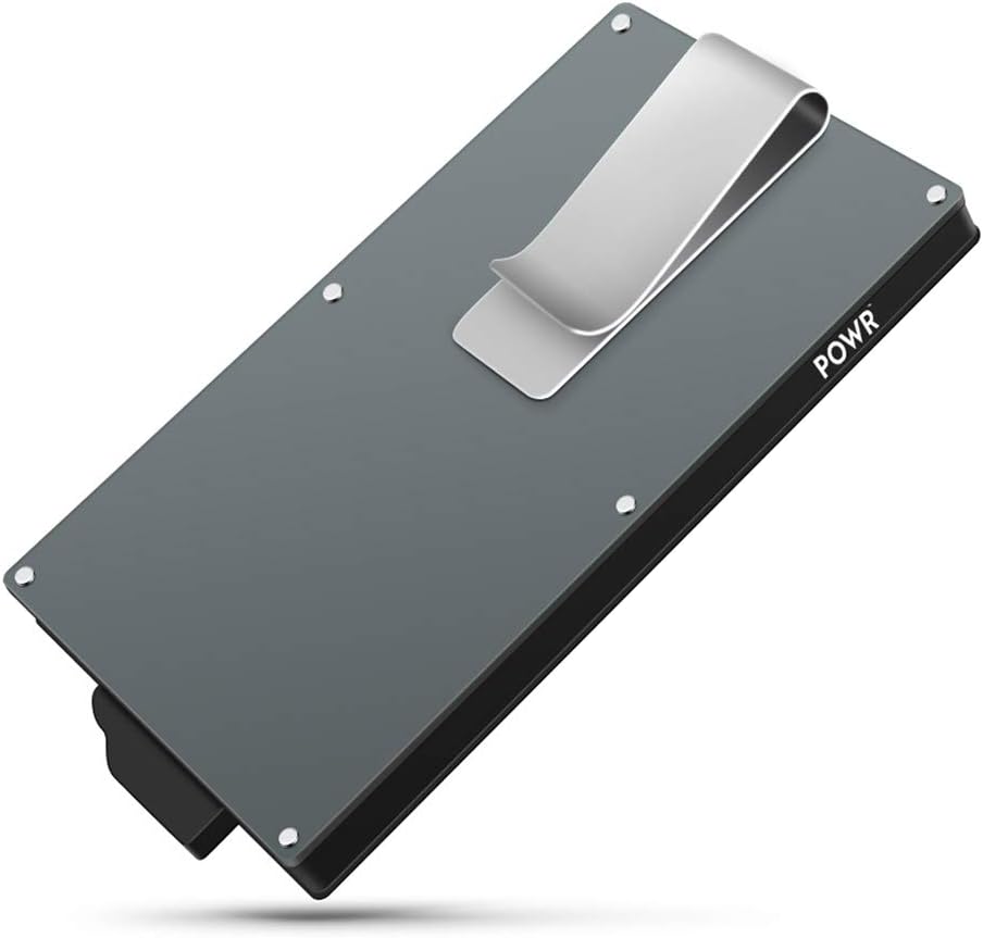 Detalle de POWR Wallet Herren Metall Kartenhalter mit Münzfach – RFID-Blocker & Kartenetui für bis zu 8 Karten