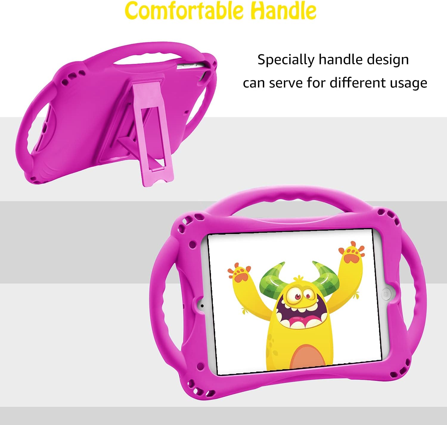 Detalle 2 de TopEsct Kids Case for 7.9 inch iPad Mini (Gen 1–5) – Silicone Shockproof Cover with Handle, Stand and Strap (Purple)