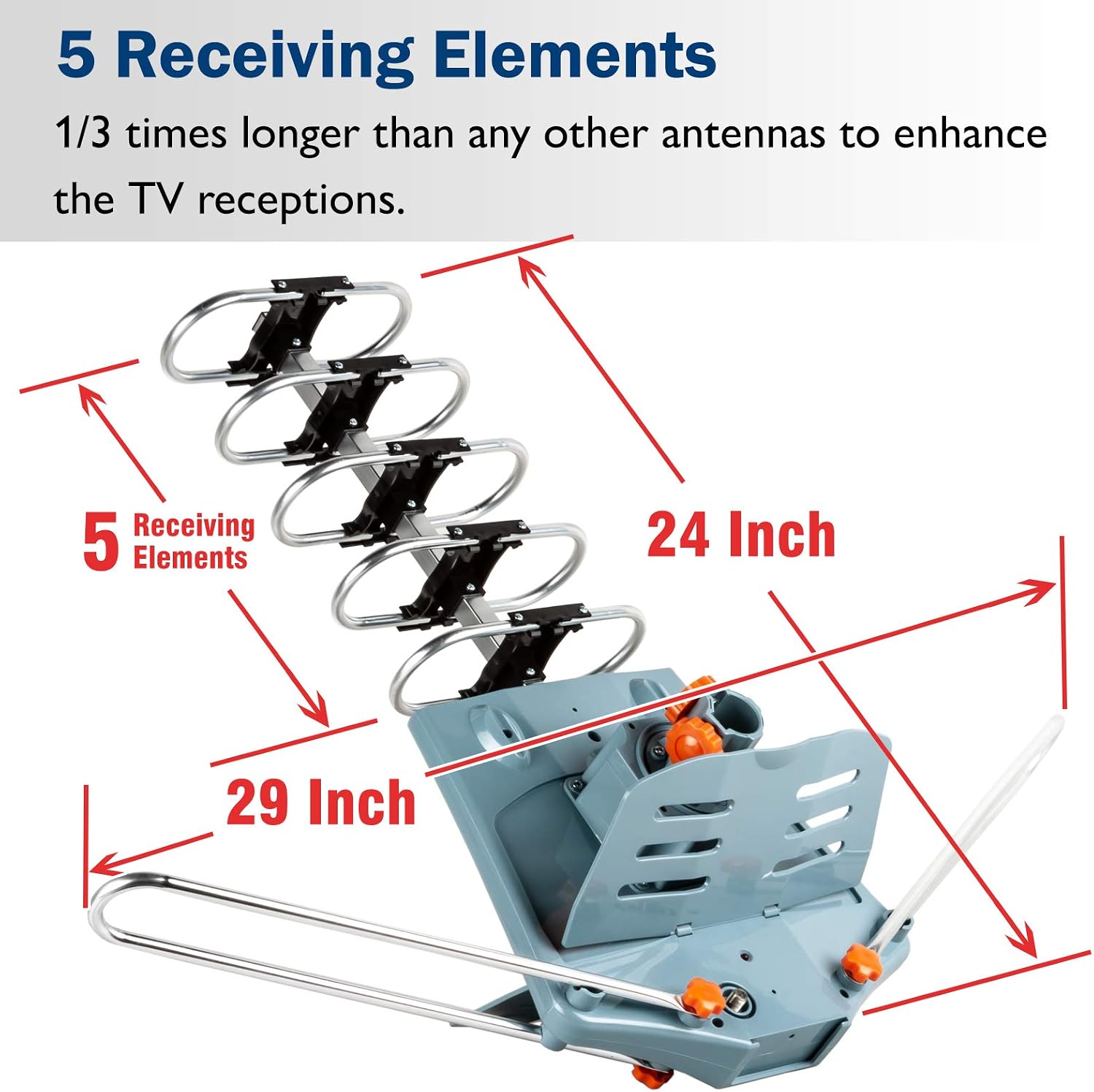 Detalle 2 de Five Star Amplified Outdoor HDTV Antenna with Remote, 150-Mile Range for 5 TVs