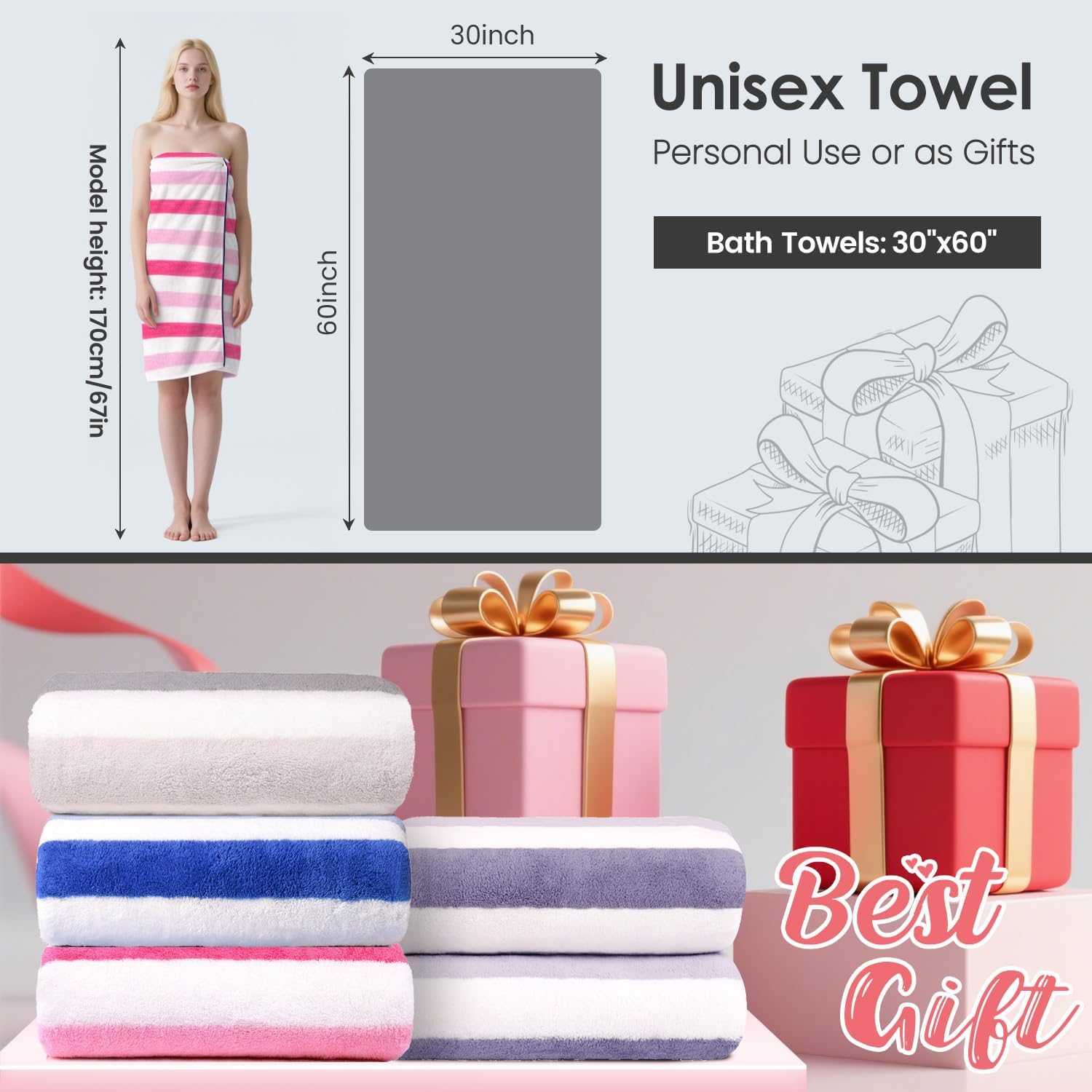 Detalle 2 de JML Microfiber Bath Towels 30" x 60" Pink