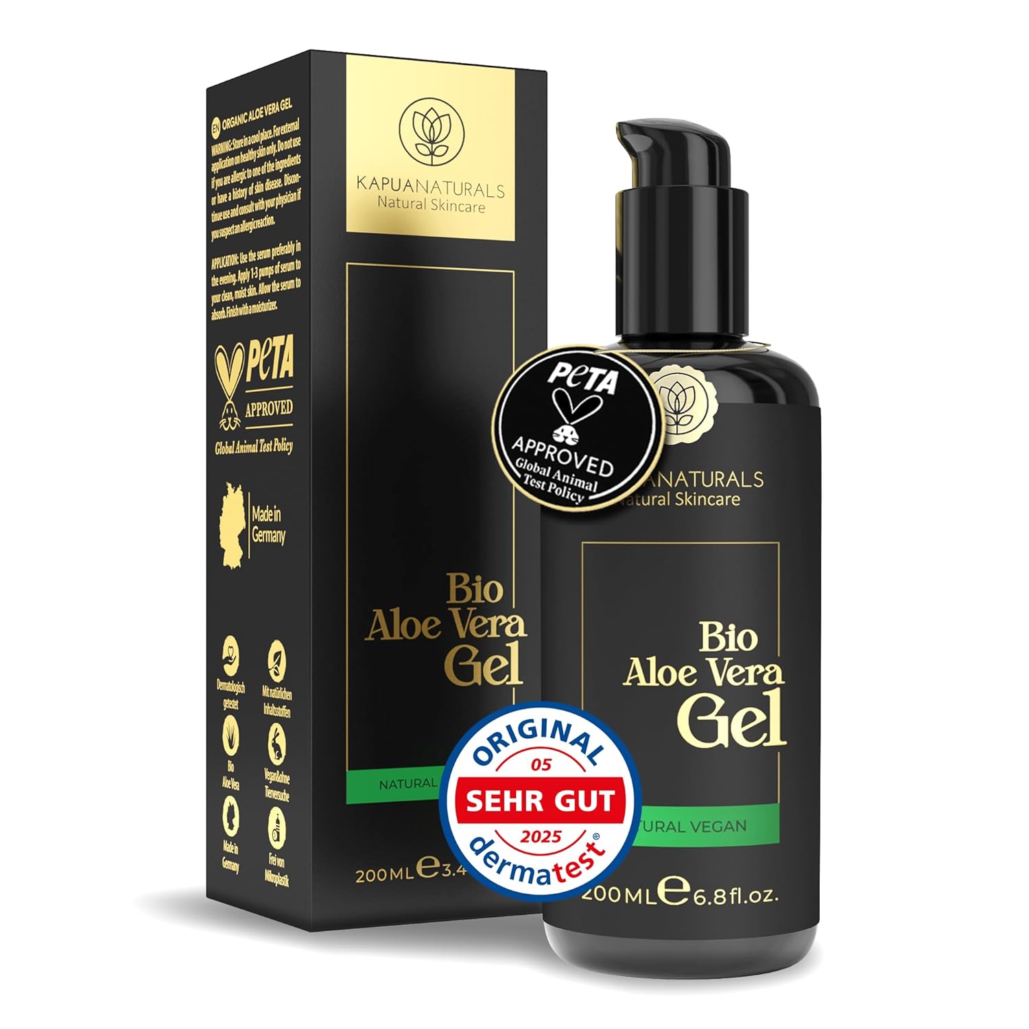 Detalle de Aloe Vera Gel 100 Prozent BIO – reiner Bio-Aloe Vera Saft mit Hyaluronsäure & Panthenol
