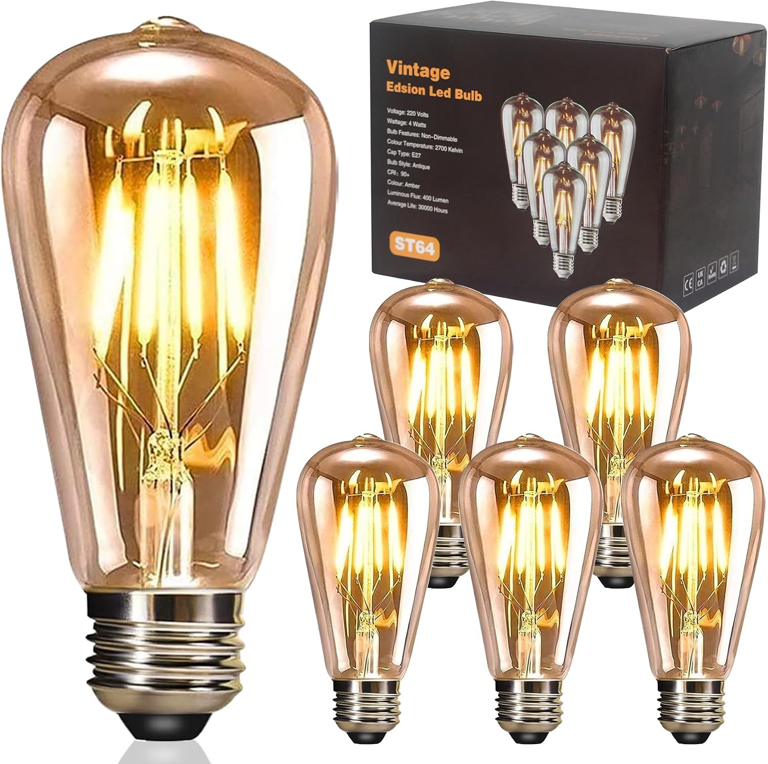Detalle de YOUDIAN 4W LED Edison Bulb 2700K