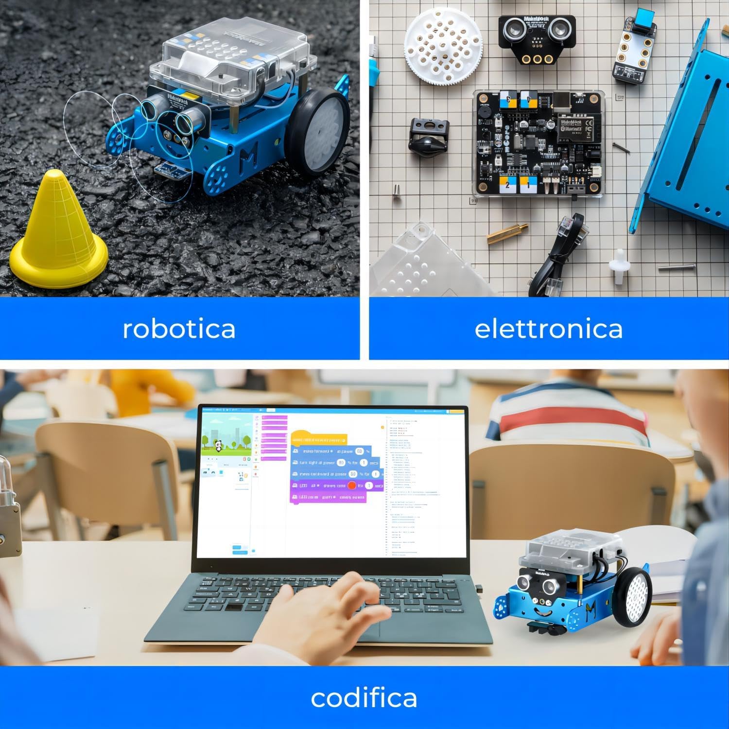 Detalle 2 de Makeblock mBot Bluetooth con dongle: kit robot STEM programmabile a blocchi