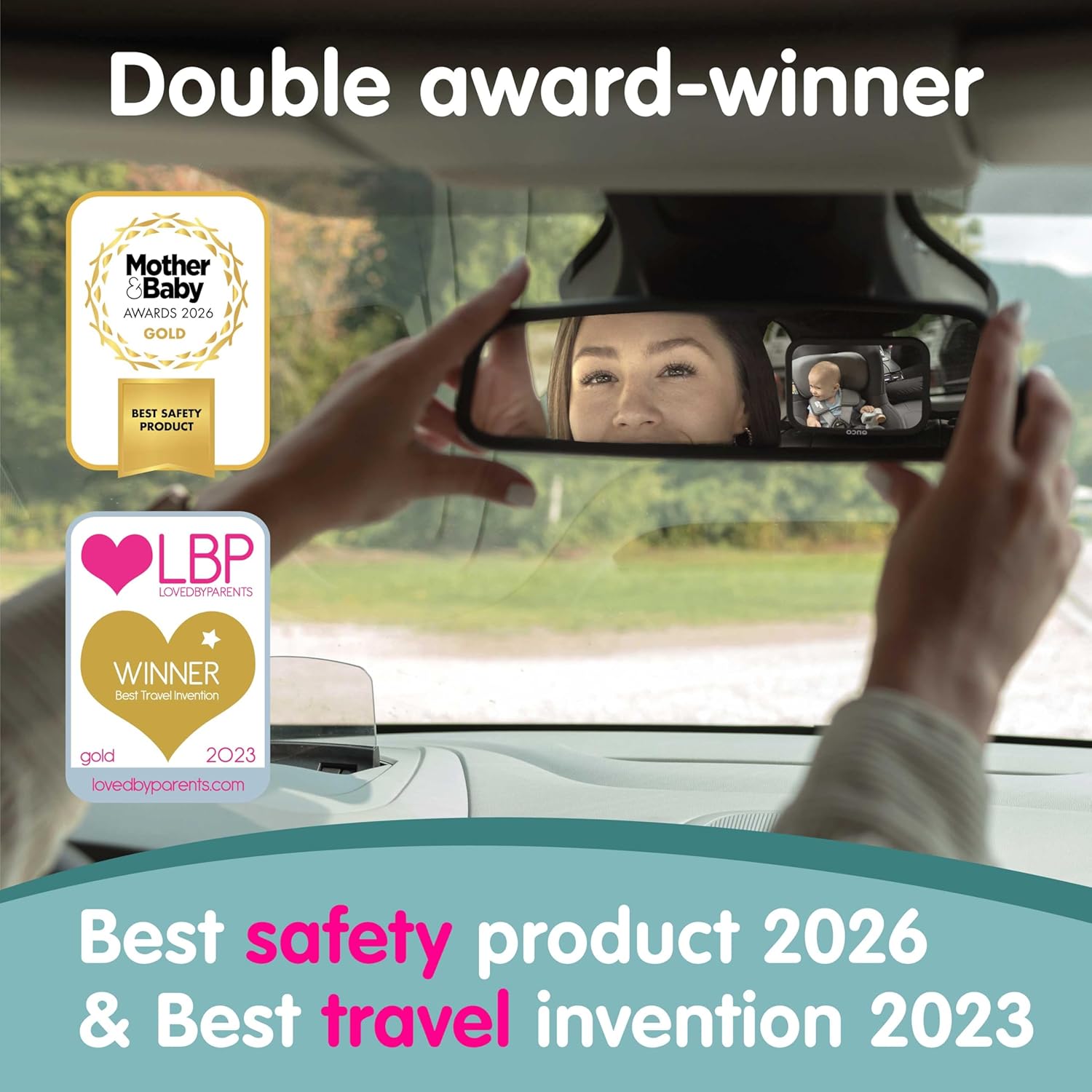 Thumbnail 2 de Onco Baby Car Mirror 360° rotation, 2 pack 🚗