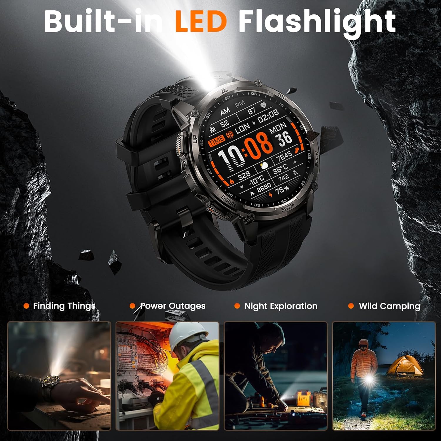Thumbnail 1 de KOSPET TANK T4C GPS smartwatch, 1.5” AMOLED