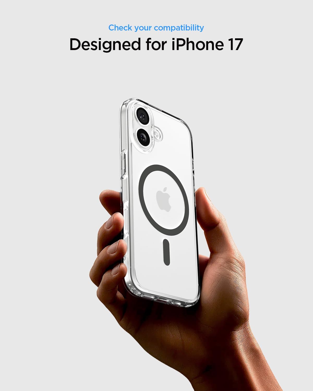 Detalle de Spigen Ultra Hybrid MagFit pour iPhone 17 (Graphite) – coque fine TPU avec MagFit et protection coins Air Cushion