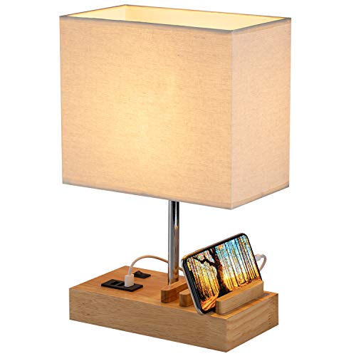 Thumbnail 4 de Briever USB Bedside Table Lamp with 3 USB Ports and Phone Dock