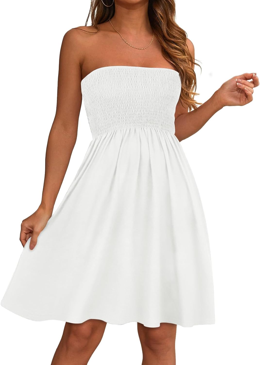 Detalle de elescat Summer Dresses for Women 2026 Strapless Beach Cover Up Sundress