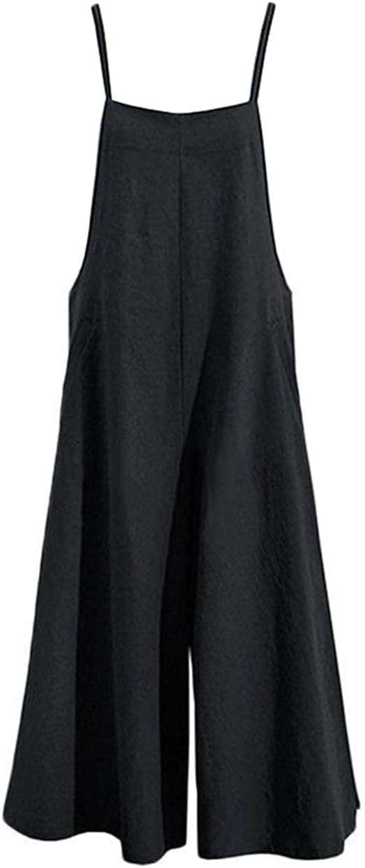 Detalle 2 de YESNO Women Casual Loose Long Bib Pants Wide Leg Jumpsuits with Pockets (PZZTYP2)