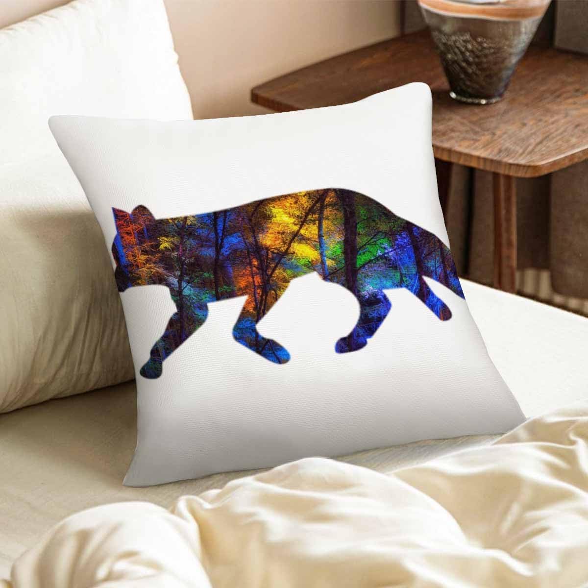 Thumbnail 5 de GSRONY Watercolour Fox Print cushion cover (18 x 18 inches) in cotton-linen blend