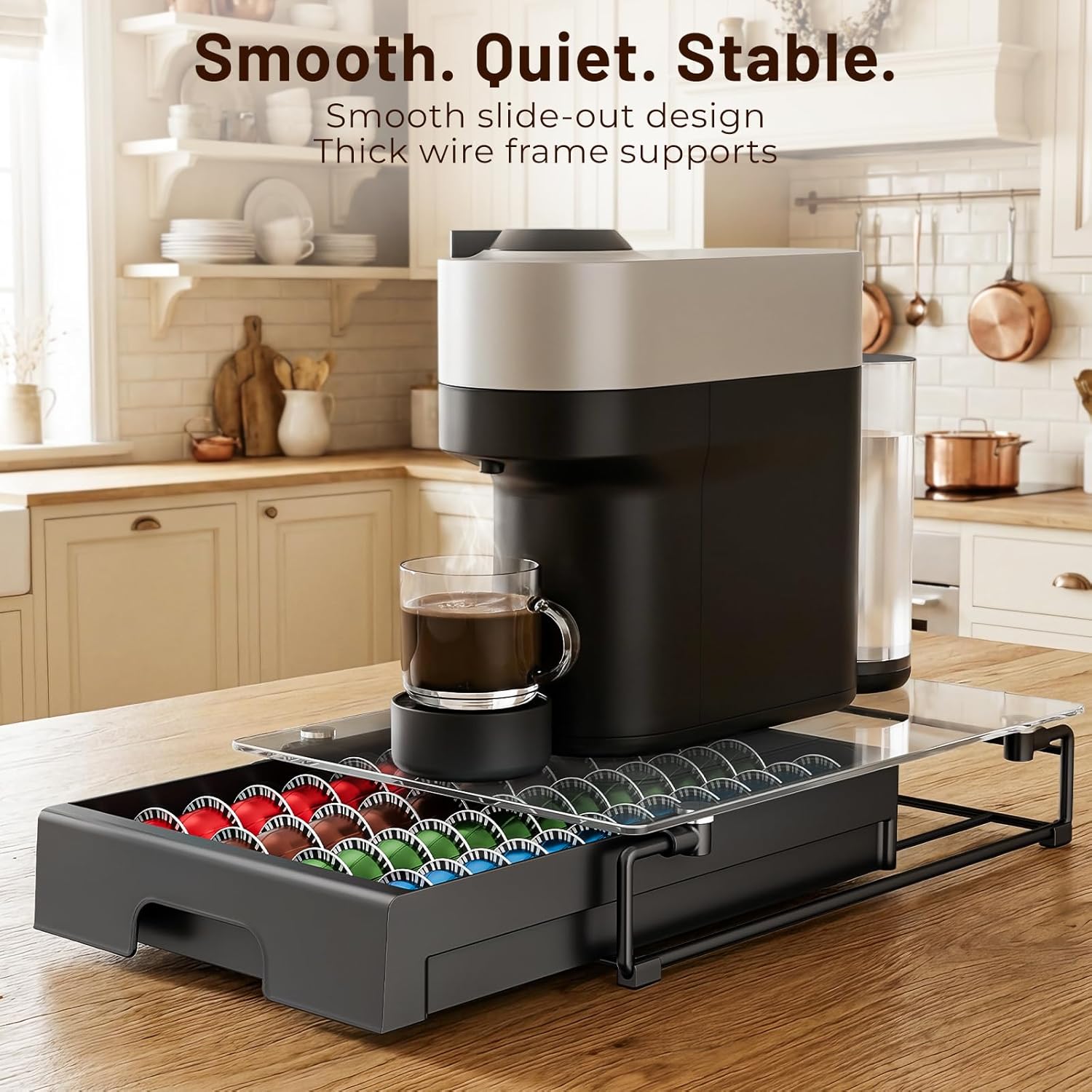 Thumbnail 4 de EVERIE Coffee Pod Drawer Organizer for Nespresso Vertuo Capsules (Pull-Out Drawer, Holds Up to 40/52)