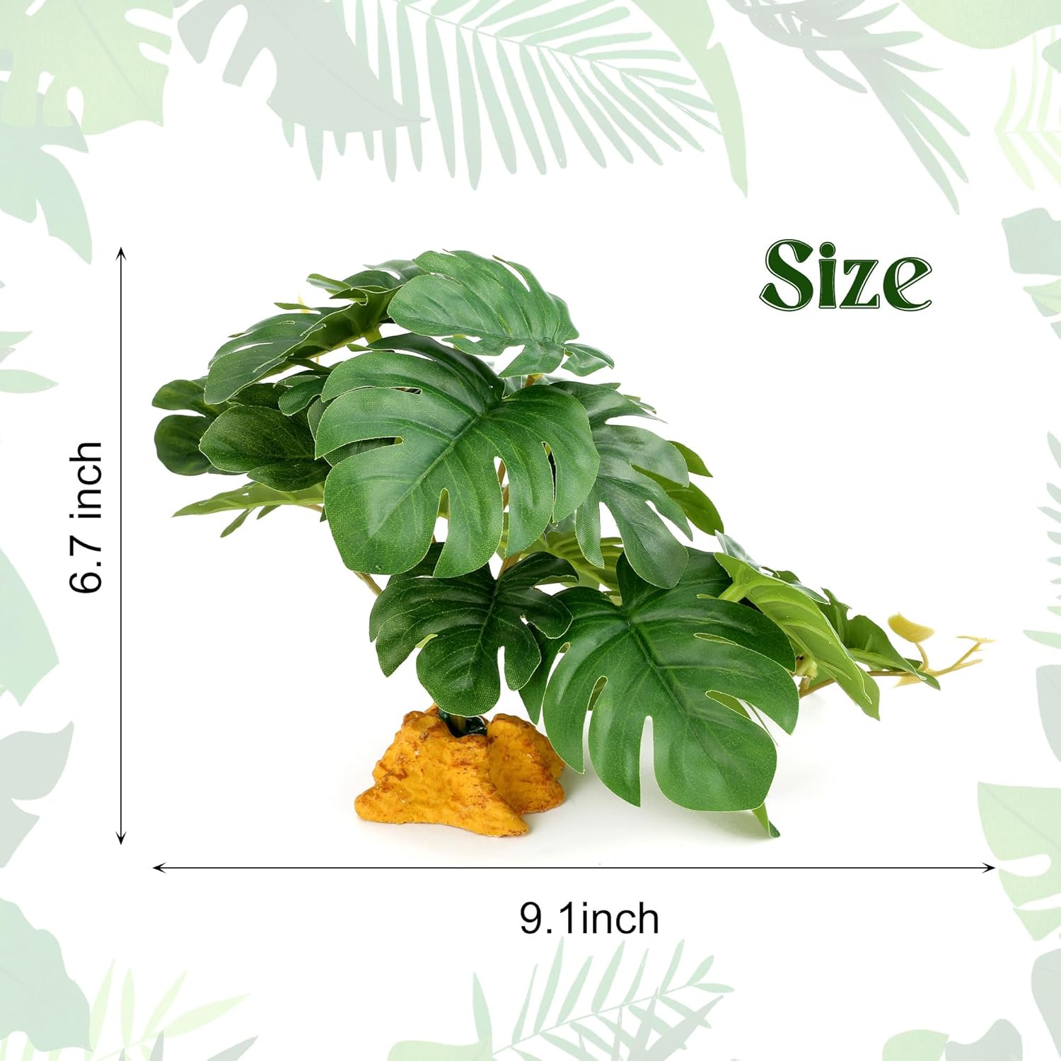 Detalle 2 de Filhome Reptile Plants for Terrarium: Realistic Artificial Plant with Weighted Base