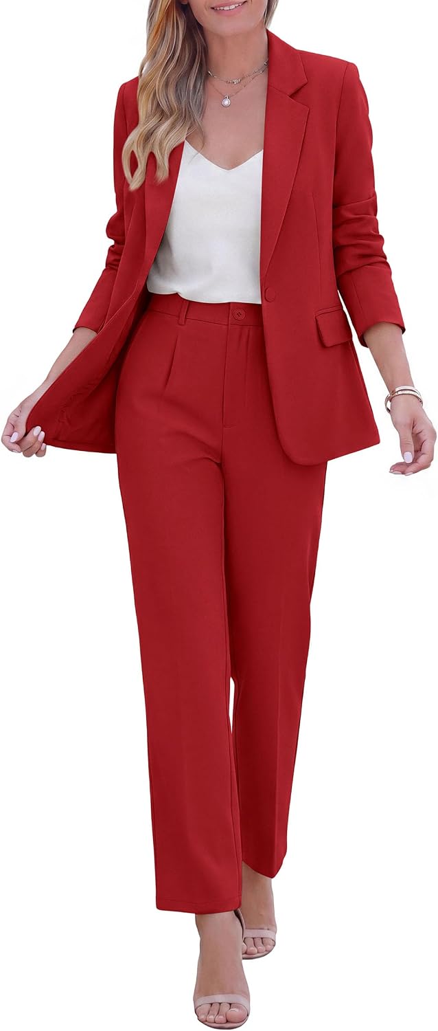 Detalle 2 de PRETTYGARDEN Women's Pantsuit Set in 95% Polyester
