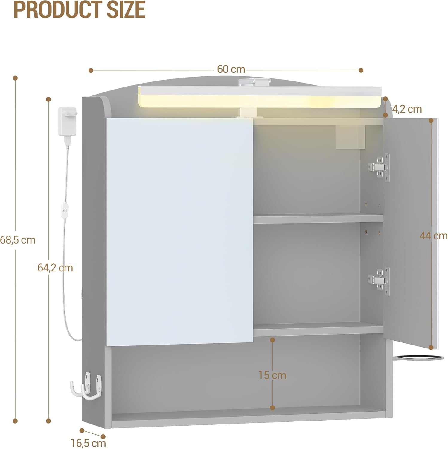 Thumbnail 2 de Hzuaneri MC10027XEU armoire murale 60 cm 🪞