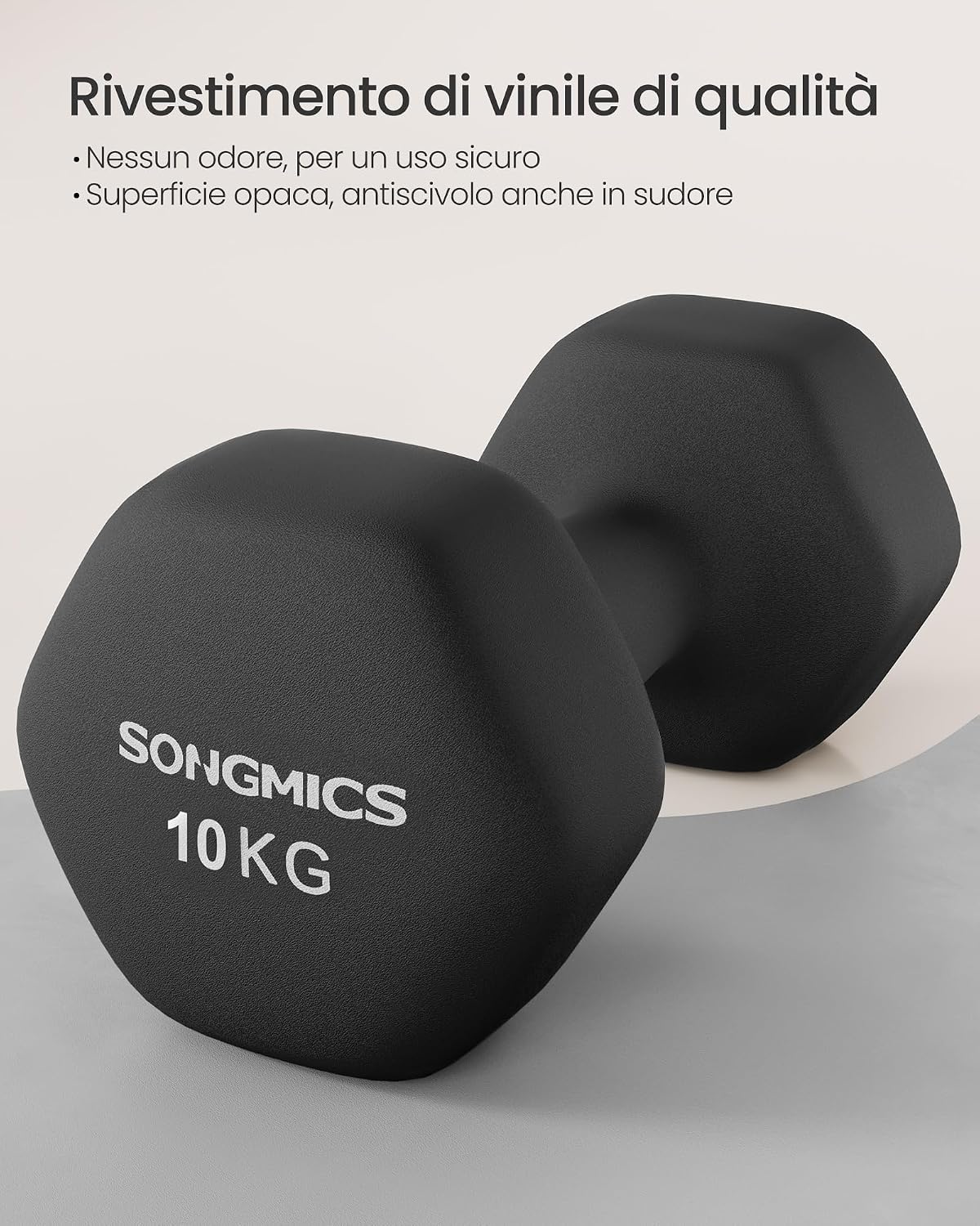 Detalle de SONGMICS Set di 2 manubri esagonali con rivestimento in neoprene