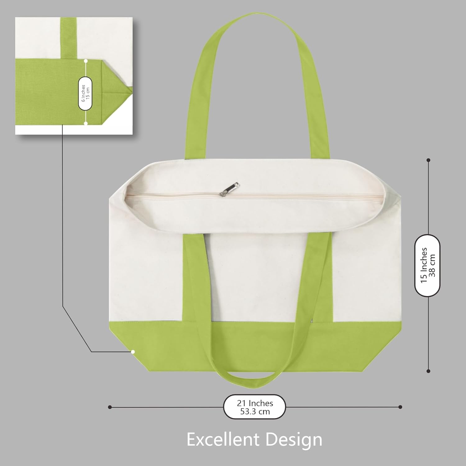Thumbnail 4 de TOPDesign Canvas Tote Bag 6-Pack, Reusable