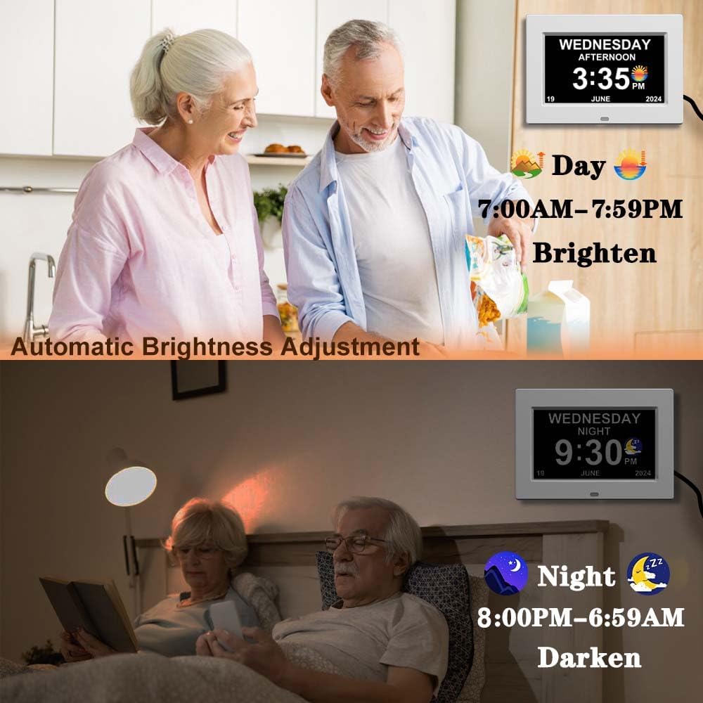 Thumbnail 4 de CAZOKASI DST Digital Clock 7 inch for dementia 🕰