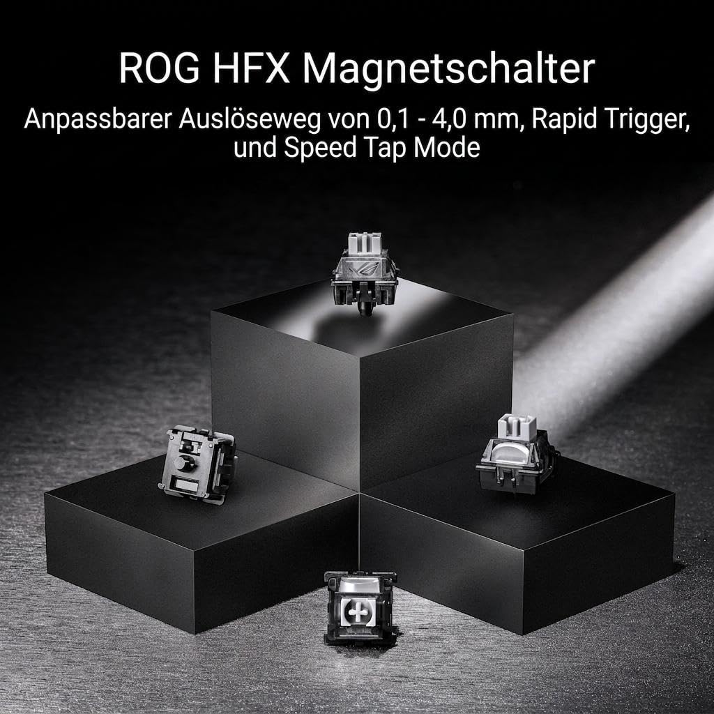 Detalle 2 de ASUS ROG Falchion Ace HFX analoge Gaming-Tastatur (DE QWERTZ, 65%, ROG HFX Magnetic, Touch-Panel, 2× USB‑C)