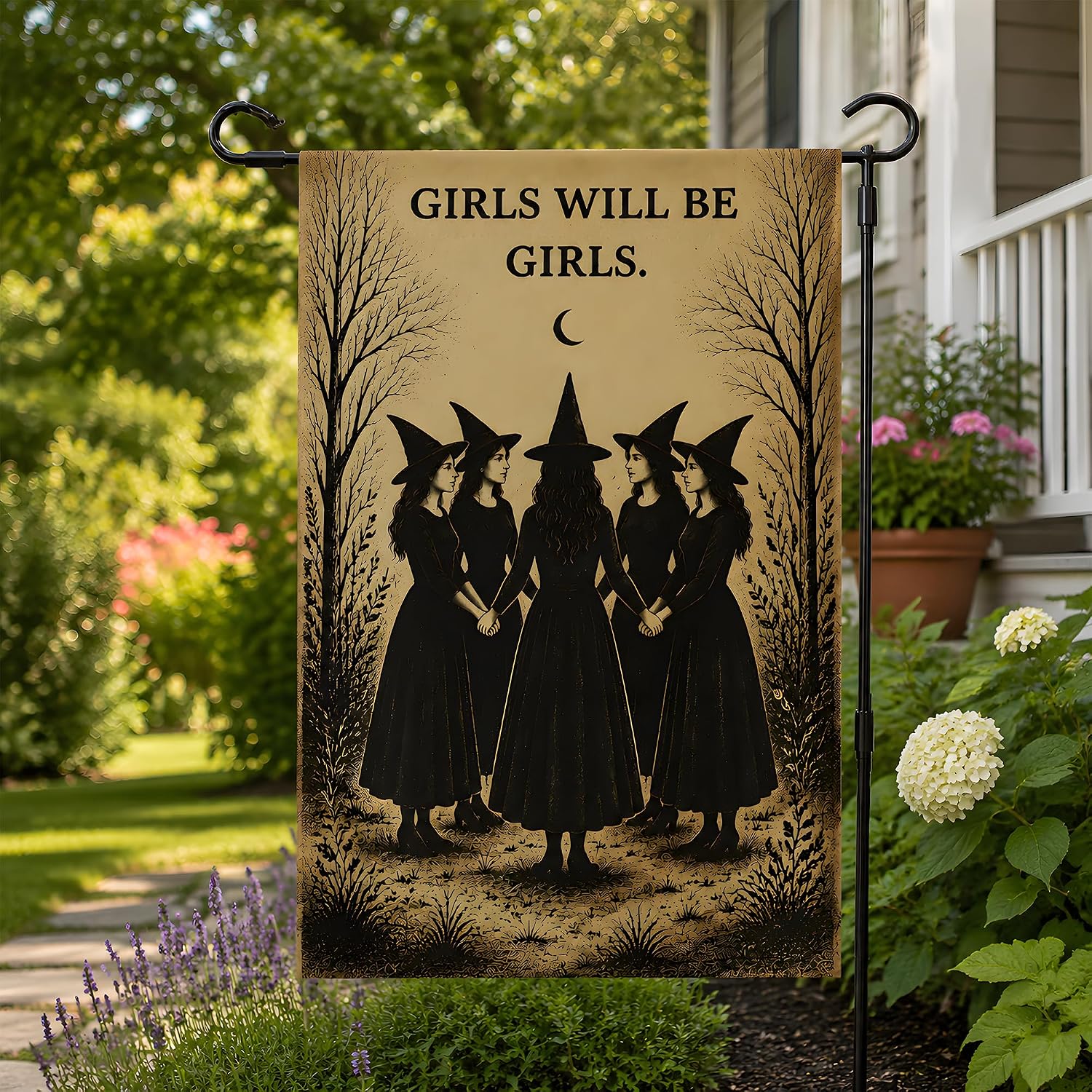 Thumbnail 6 de OHOME GIRLS WILL BE GIRLS Witch Garden Flag, Double-Sided Polyester, 18"L x 12"W