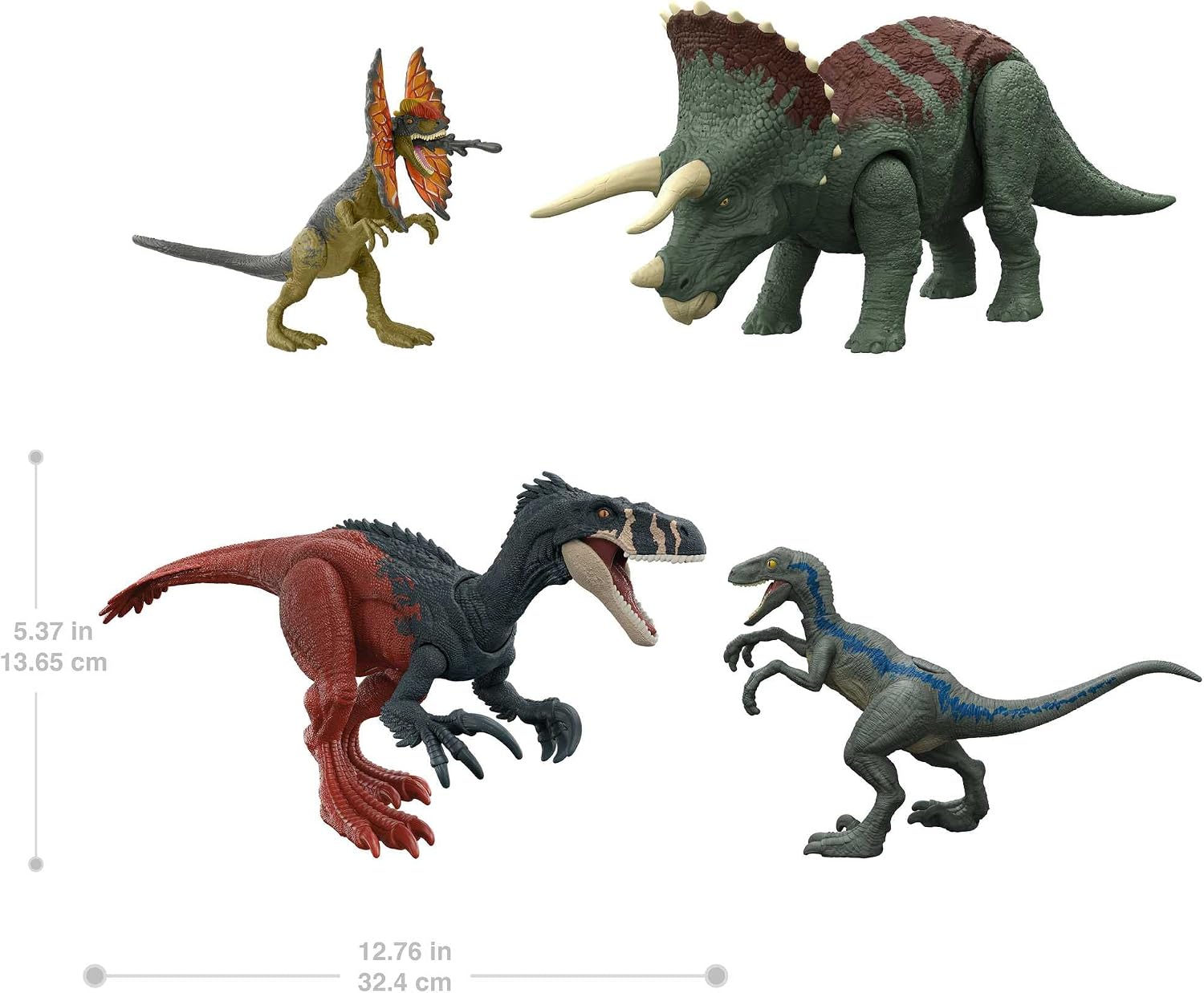 Detalle 1 de Mattel Jurassic World Pack de 4 figuras dinosaurios 🦖
