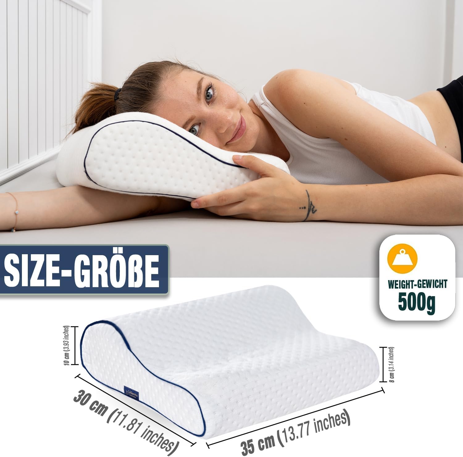 Thumbnail 4 de alkamto Travel Pillow – Ergonomic Memory Foam Neck Support for Travel, Camping and Hotels