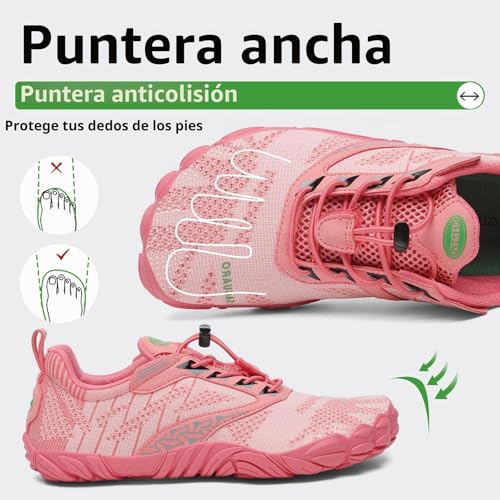 Thumbnail 1 de SAGUARO Mujere Barefoot Trail Running Shoes Rosa 38 EU – Zapatillas descalzas para exterior