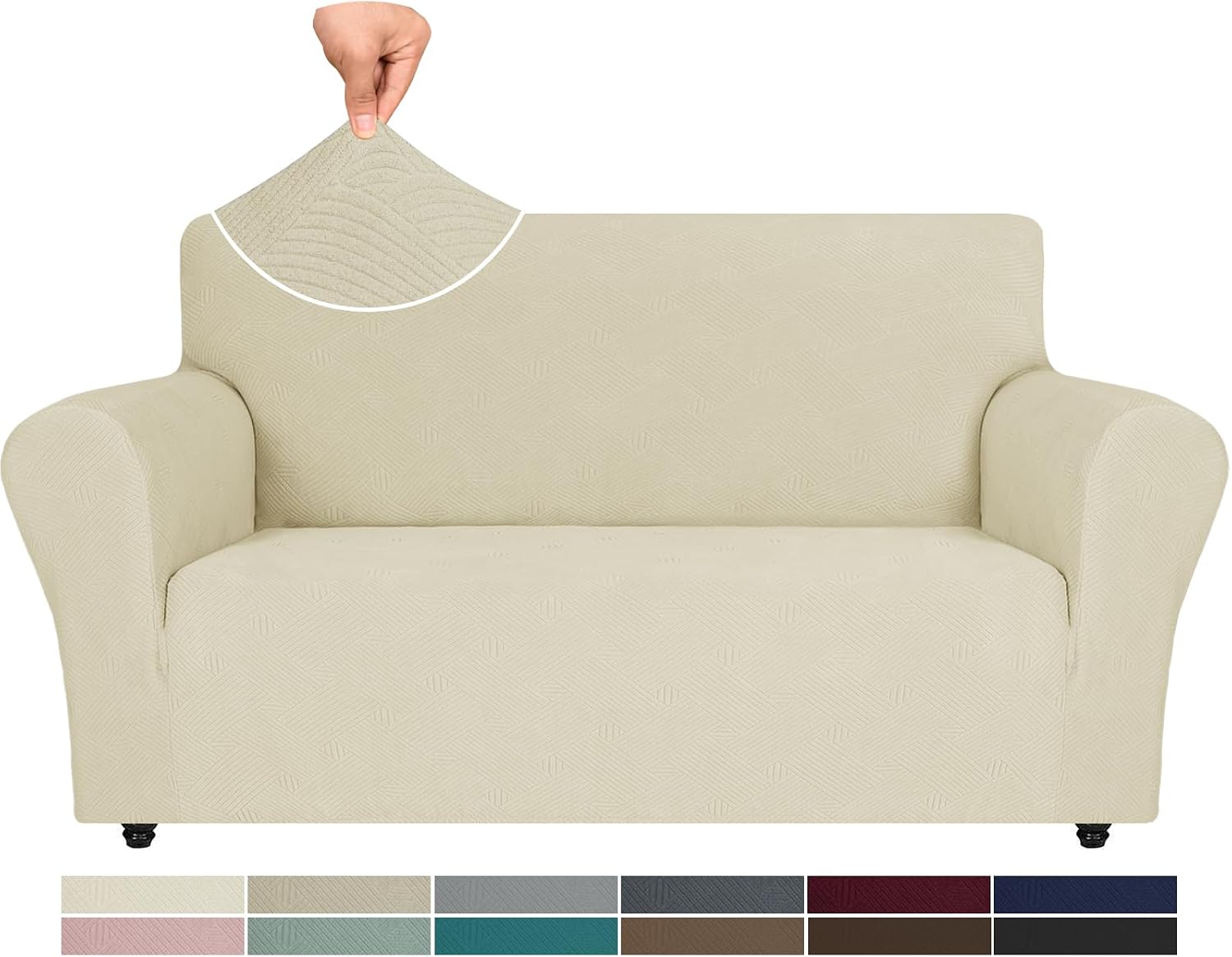 Detalle de Ystyle Copri Divano 2 Posti Elastico Beige