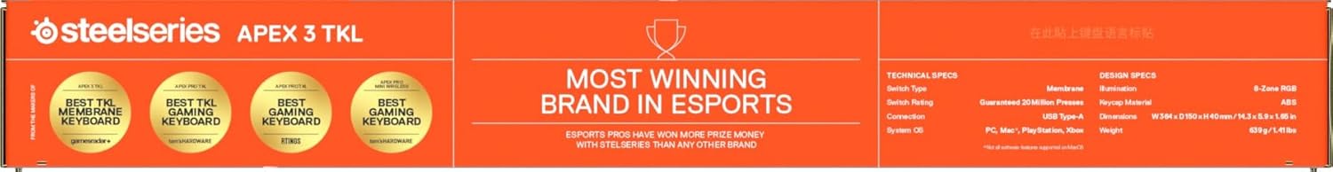 Thumbnail 13 de SteelSeries Apex 3 TKL - Teclado Gaming Blanco con RGB 🌈