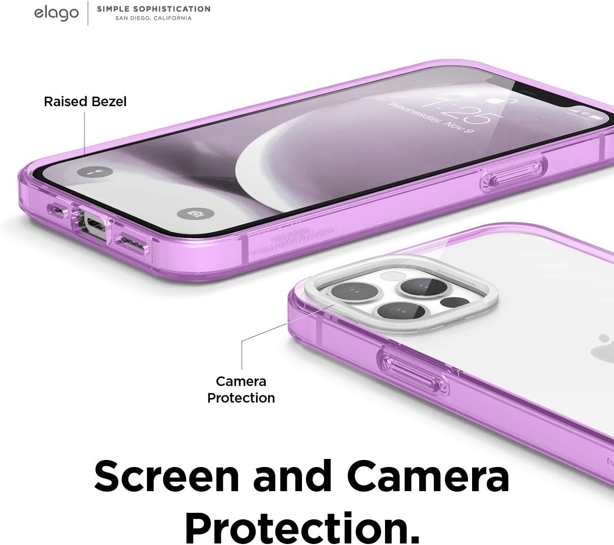 Thumbnail 3 de elago Ibrido Clear Custodia per iPhone 12 / 12 Pro (6,1") con paraurti flessibile antiurto, lavanda